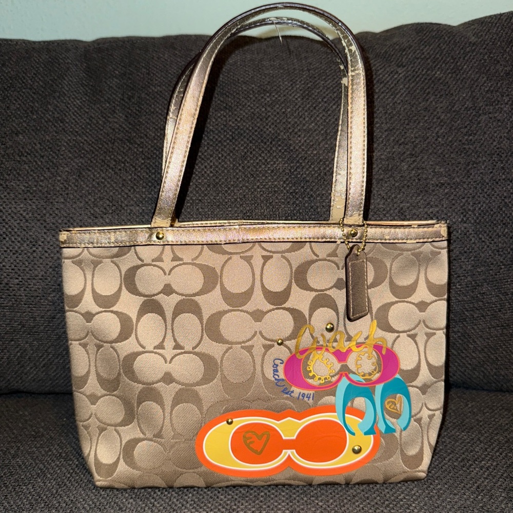 Coach Graffiti Kisslock Frame Satchel